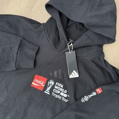 NWT Adidas All Season FIFA World Cup 26 Trophy Tour Hoodie Mens 2XL Black Fleece