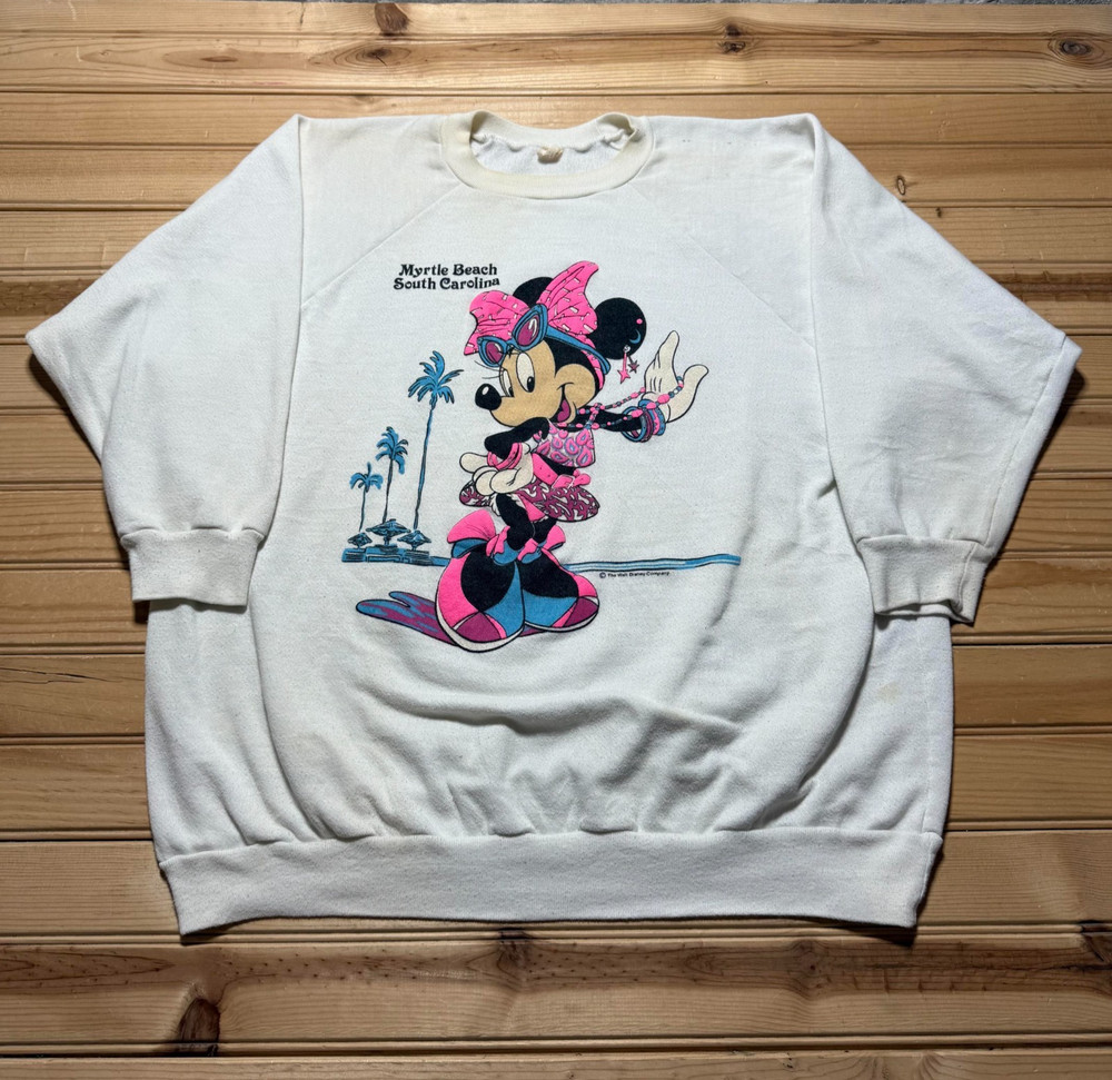 Vintage 90s Disney Minnie Mouse Myrtle Beach South Carolina Sweatshirt One Size