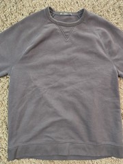 Vtg French Terry CREW Sweatshirt Size L Grey Made In Bangladesh