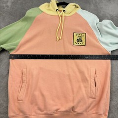 Teddy Fresh Hoodie Sweatshirt Mens M Multicolor Colorful Colorblock Logo 90s