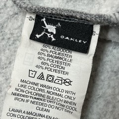 Oakley Hoodie Mens XL Gray Full Zip Fleece Kangaroo Pocket Sweatshirt Logo