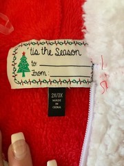 Santa Clause Zip Up Full Body Suit Size 2X/3X