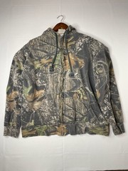 Mossy Oak Apparel Full Zip Camo Hoodie Sweatshirt Size L