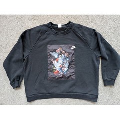 Nike DD6515-010 Sweatshirt Mens 3XL Cotton Black Floral Graphic Patch Pullover