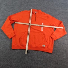 Duluth Trading Co. Sweatshirt Mens 2XLT Orange Pullover 1/4 Zip Pockets Fleece