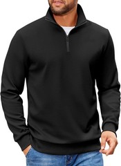 Sweater Men’s Polyester & Spandex Solid Color Size XL Mock Neck Long Sleeve