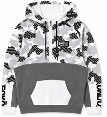 ECKO UNLTD Basic Pullover Hoodie with 3/4 Zipper-White Camo-Size (S-XL)-New