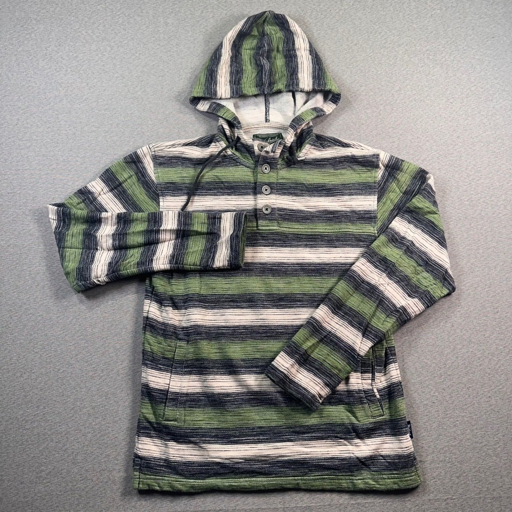 Woolrich Mens Pullover Hoodie Striped Organic Cotton Modern Fit S/P