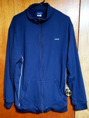 Vintage Y2K Reebok Men’s Blue Full Zip Fleece Jacket w/ Pockets XL Regular Fit
