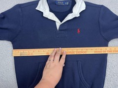 Polo Ralph Lauren Sweatshirt Mens XS Blue Rugby Pullover Kangaroo Pocket Pony