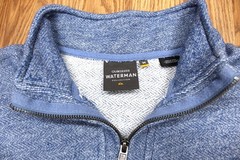 QUIKSILVER WATERMAN SWEATSHIRT COTTON/POLYESTER HEATHERED BLUE Sz MEDIUM, M