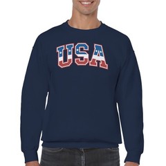 USA Red White Blue Patriotic Graphic Men’s Sweatshirt