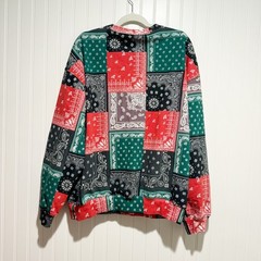 GAP Heavyweight Oversized Crew Sweatshirt Patchwork Bandanna Print Mens Large
