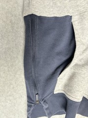 Adidas Men’s S2S Kangaroo Grey Blue Pullover Hoodie Sweatshirt Zip Sides Small