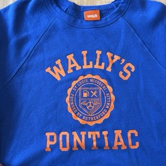 Wally’s Blue/Orange Graphic Print Crewneck Pullover Sweatshirt Men’s L