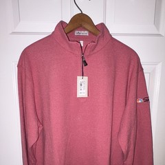 Peter Millar Crown Soft Men’s 1/4 Zip Pullover Sweatshirt Pink NBC Sports L NWT