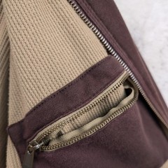 Cabela’s Hoodie Men’s L Tall Faded Brown Waffle Thermal Lined Full Zip Workwear