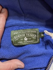 Denim Tears Blue Zip-Up Hoodie Sz Small