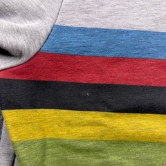 Santini Decathlon Sweatshirt Mens XXL Gray Striped Crewneck Cycling WORLD