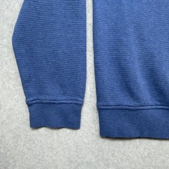 LL Bean All Seasons Textured Pullover Mens Large Blue 1/4 Zip Thermal Sweatshirt