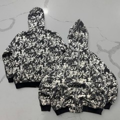 Vintage Y2K CLH Full Zip Hoodie 2XL XL AOP Hip Hop Baggy All Over Print Zipup