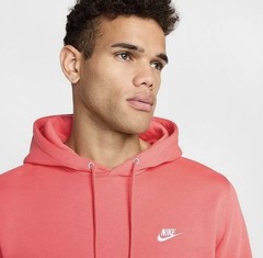 New Nike Sportswear Men’s Club Fleece Pullover SMALL CORAL Hoodie FN3859-814