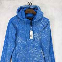 Adidas Hoodie Mens Small Acid Wash 3 Stripe Reverse Weave Sweatshirt Pullover