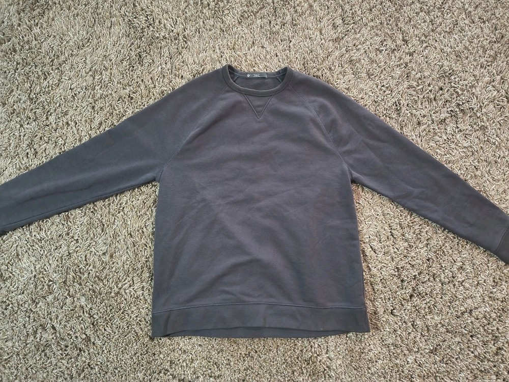 Vtg French Terry CREW Sweatshirt Size L Grey Made In Bangladesh