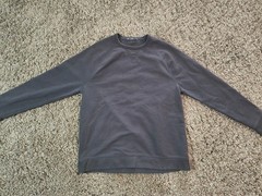 Vtg French Terry CREW Sweatshirt Size L Grey Made In Bangladesh