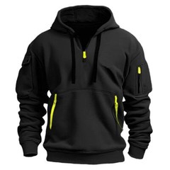 Men’s Hooded Hoodie Zipper Multi-pocket Pullover Jacket Sports Casual Sweatshirt