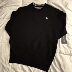 US Polo Assn Sweatshirt Mens Size S Black Cotton Blend NWT