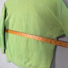 VTG 60s Sweatshirt M Green Blank Cotton Paint Marbled Fade Distressed Collegiate