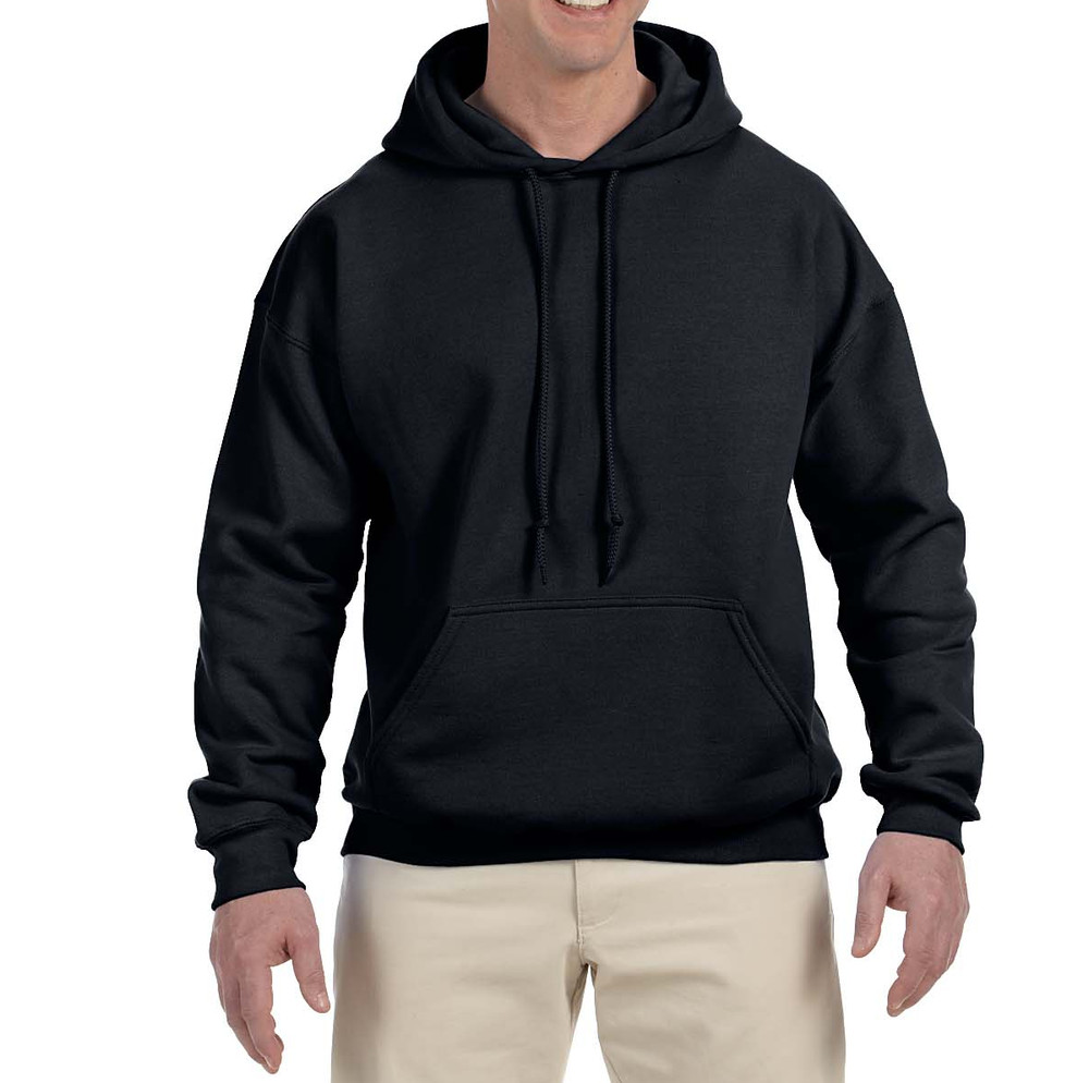 2XL Gildan Men’s DryBlend Hooded Heavyweight Sweatshirt Pouch Pocket XXL Black