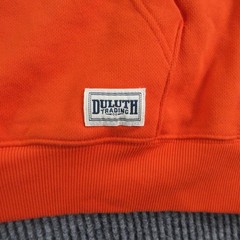 Duluth Trading Co. Sweatshirt Mens 2XLT Orange Pullover 1/4 Zip Pockets Fleece