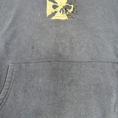 Y2K Sapphire Lounge Embroidered Hoodie XL Blue Mens Grunge Skull Cross Skater