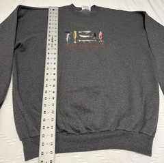 Vintage Fishing “Just Hook It” Men’s XL Grey Long Sleeve Sweatshirt Crewneck VTG