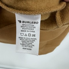 BURLEBO Men’s Midweight Fleece Hoodie Sweatshirt L Light Brown Duck Hunting Dog