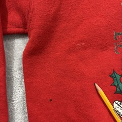 Vtg India Ink Pullover Sweatshirt Unisex OS Red USA Made Bear XMas Handpaint 90