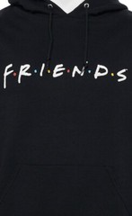 Men’s Black Friends TV Show Logo Hoodie Pullover- Large