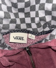 VANS Burgundy Solid 1/2 Zip Hoodie Mens Size L Regular Long Sleeve Pockets