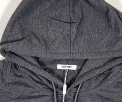 Coofandy Men’s Athletic Pleated Biker-Style Sleeves Grey Pullover Hoodie – L