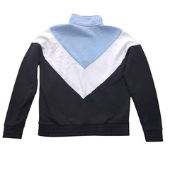 FILA sweatshirt Men M slim/knit+fleece/3 color block/long sleeves/1/4 zip/logo