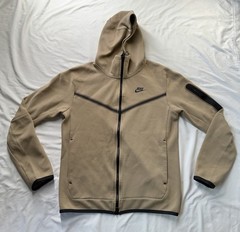 Nike Tech Fleece Hoodie Mens Med Tan Brown Full Zip Activewear Sweatshirt Jacket