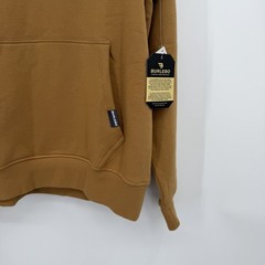 BURLEBO Men’s Midweight Fleece Hoodie Sweatshirt M Light Brown Duck Hunting Dog