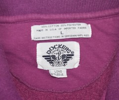 Vintage Levis Dockers Sweatshirt Mens L Purple Henley Collared Pullover 90s