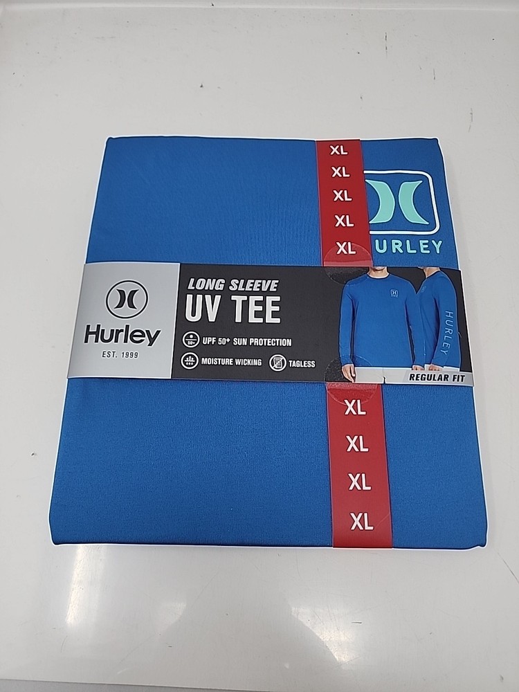 Hurley Men’s Sunny Side Hybrid Stretch Tagless UV T-Shirt XL Blue