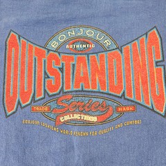 Bonjour Sweatshirt Mens One size Fits all Blue Vintage Outstanding