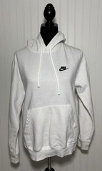 Nike Hoodie Fleece White Men’s Size Small Kangaroo Pockets Sweatshirt Athletic