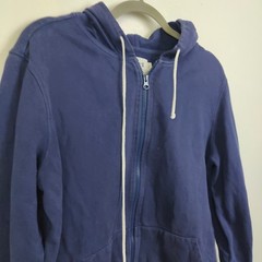Pact Mens Hoodie Medium Blue Full Zip Organic Cotton Sustainable Gorpcore