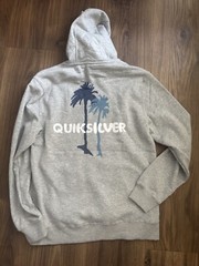 Quiksilver hoodie Grey Gray Palm Trees Men’s Medium NWT Quicksilver